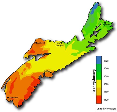 Solar Energy Map Nova Scotia